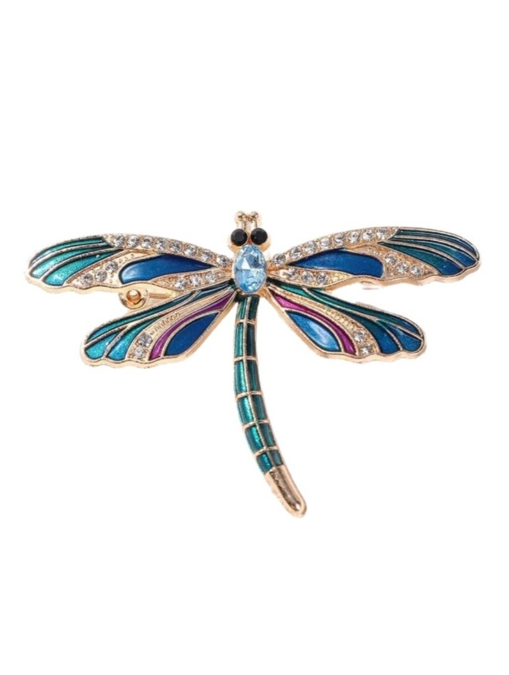 Gold Tone Dragonfly Brooch Pin
